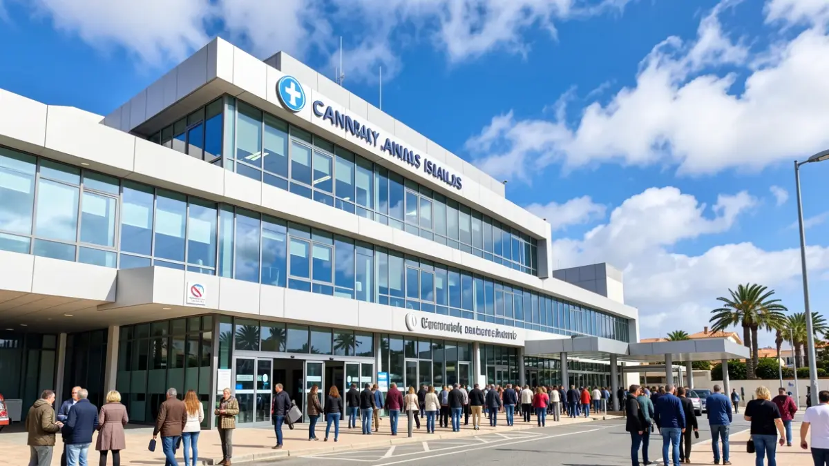 Generic image of a modern hospital building in the Canary Islands.