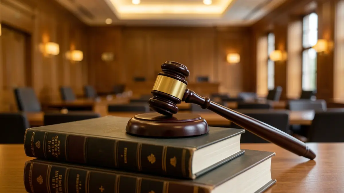 Generic image of a judge's gavel on law books.