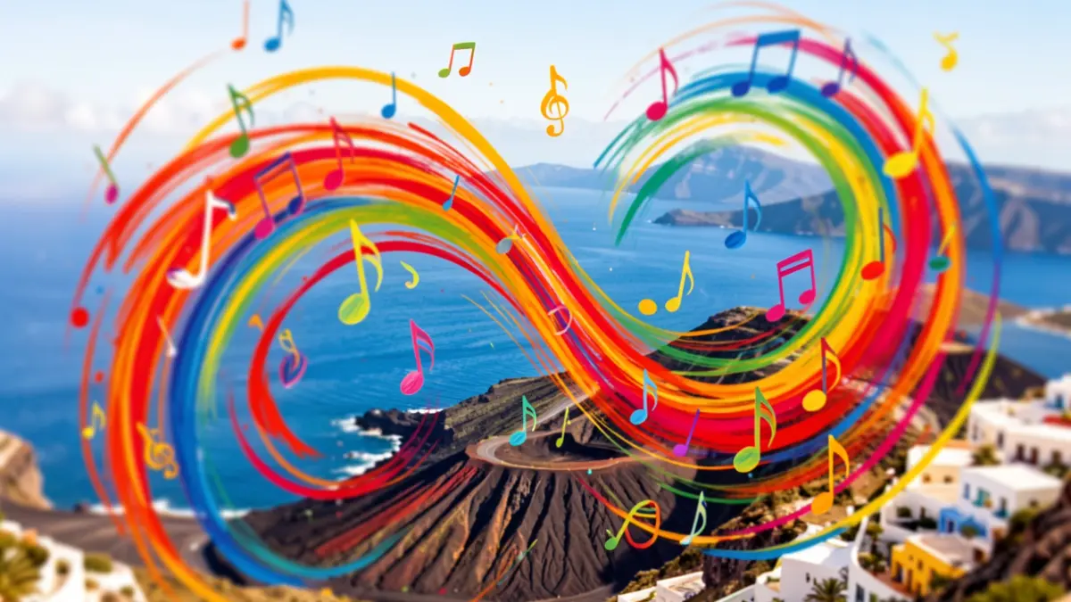 Imagen genérica de celebración musical y colores vibrantes en Canarias.