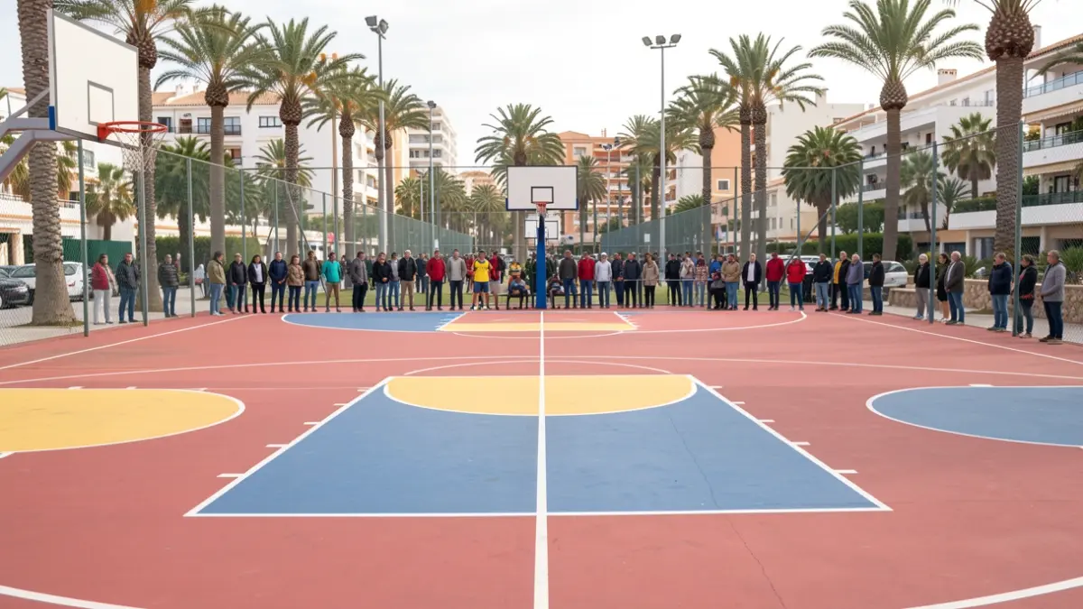 Generic image of an empty basketball court in Gran Canaria.
