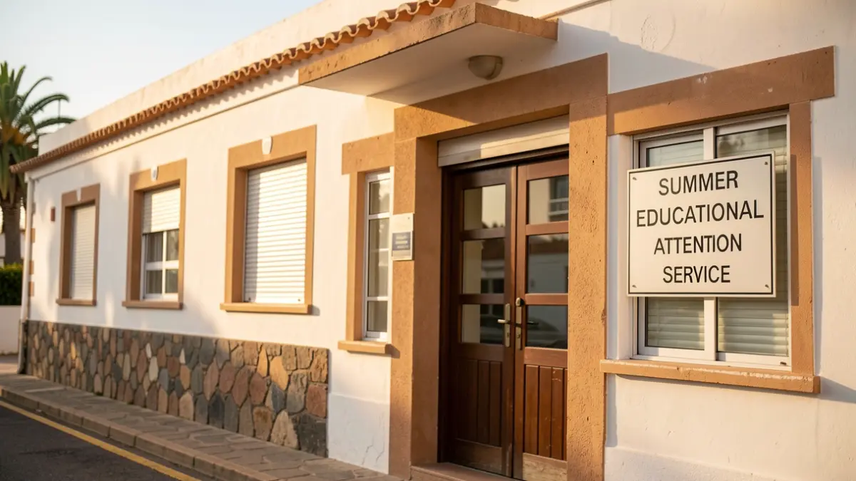Imagen genérica de un colegio público canario cerrado en verano.