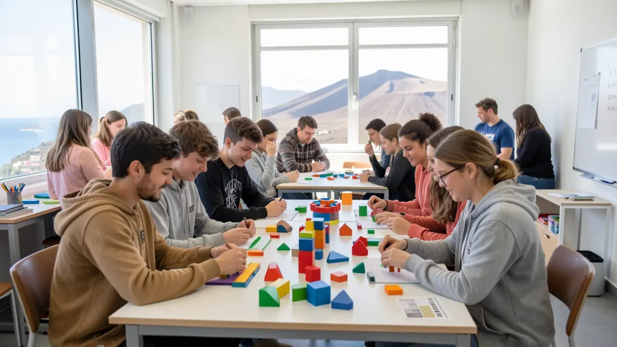 Imagen genérica de estudiantes en un aula moderna de Canarias participando en una actividad educativa.