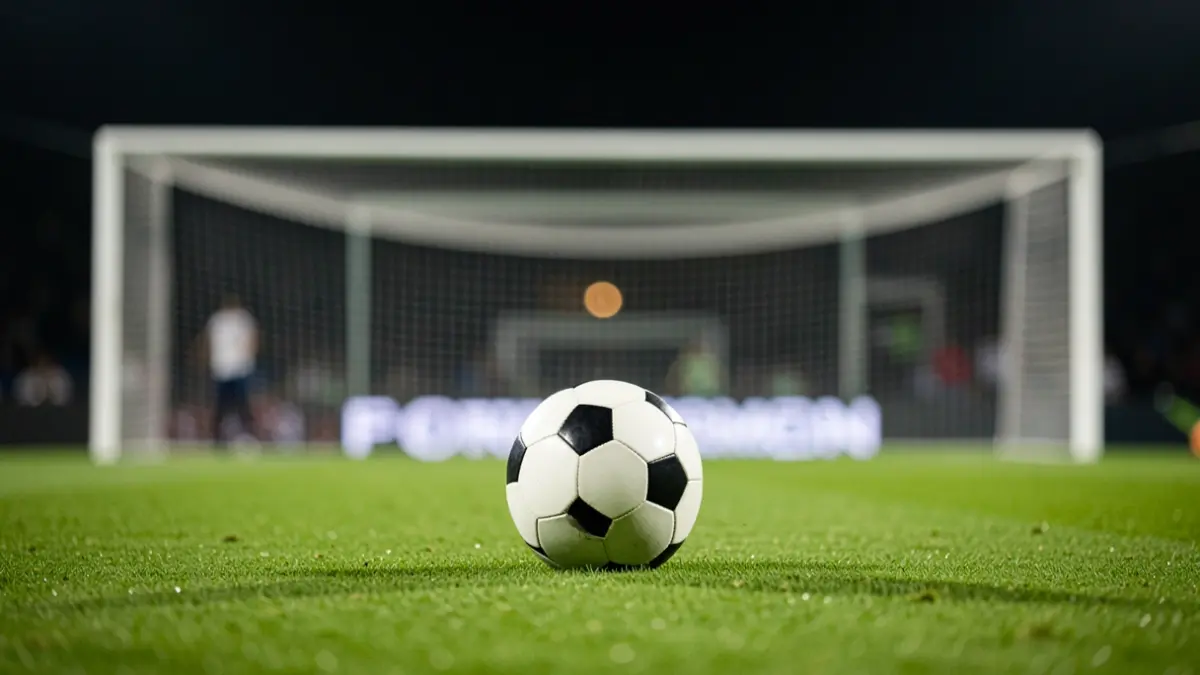 Generic image of a soccer ball on a field.