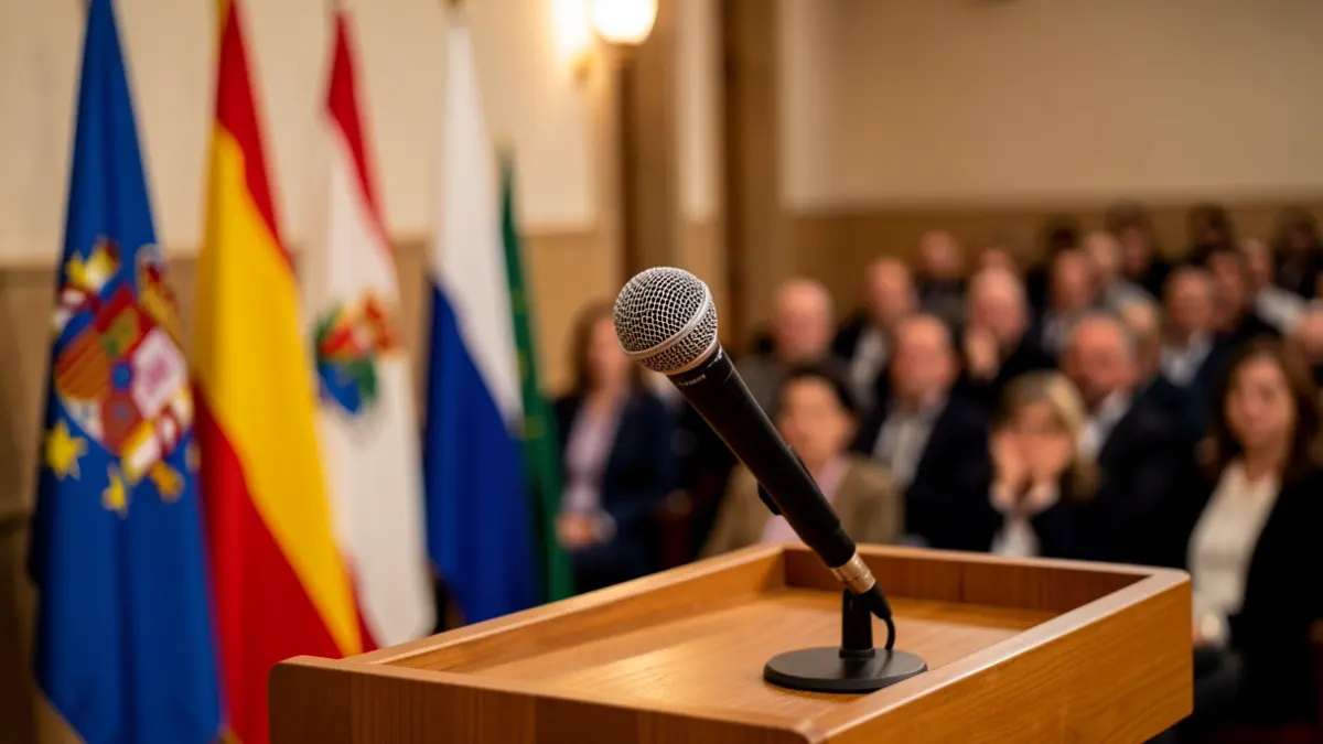 Generic image of a microphone on a podium.