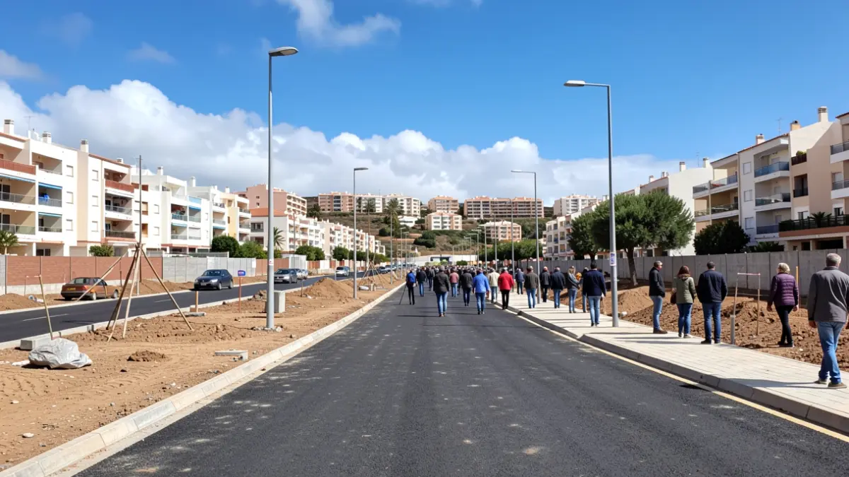 Imagen de las obras de urbanización en La Montañeta, Ingenio.