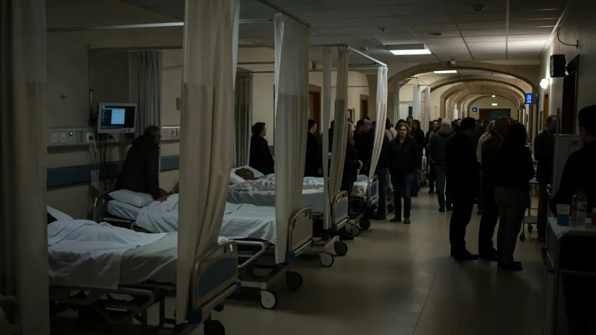 Generic image of a hospital emergency room hallway with stretchers.