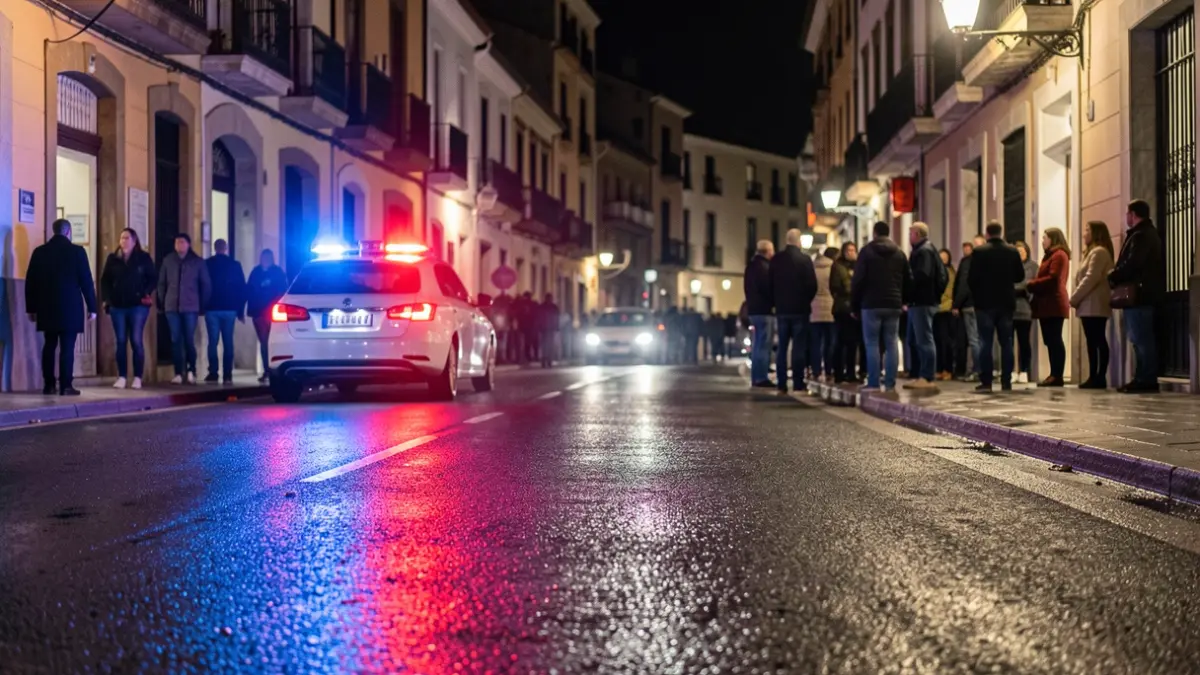 Generic image of police emergency lights reflecting on wet asphalt at night.