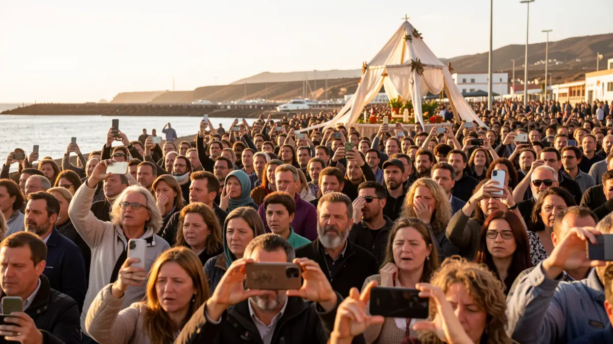 Pope's mass in the port of Santa Cruz de Tenerife.