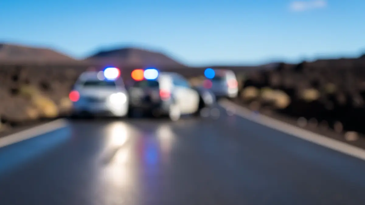 Generic image of a traffic accident in Lanzarote with emergency lights.