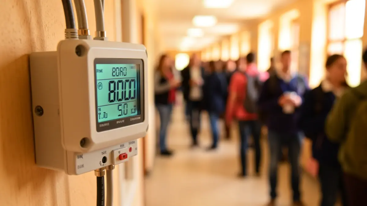 Generic image of a temperature sensor in an educational center.
