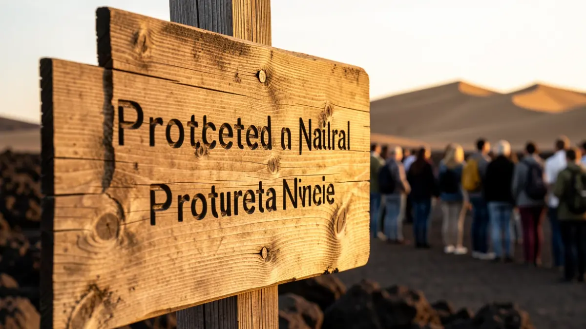 Signage in a protected natural area in Gran Canaria.