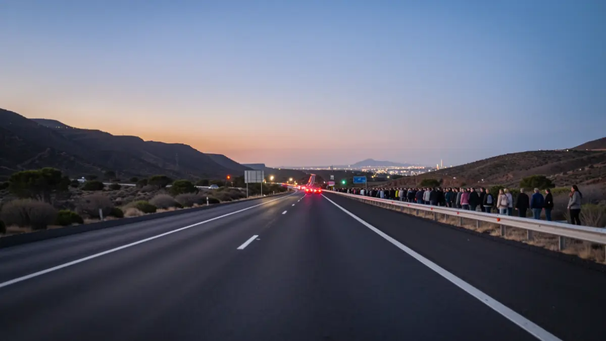 Generic image of a highway at sunset.