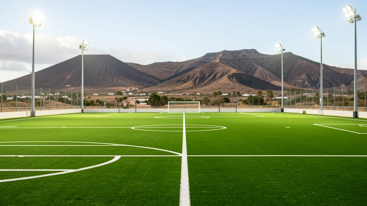 La Angostura football field in Santa Brígida with renovated artificial turf.