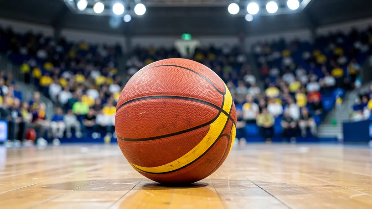 Generic image of a basketball court with an empty basket.