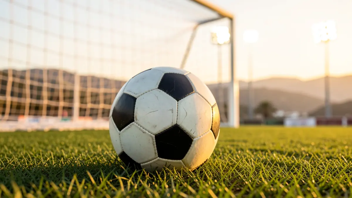 Generic image of a soccer ball on a stadium pitch.