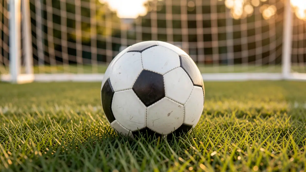 Generic image of a soccer ball on a stadium pitch.