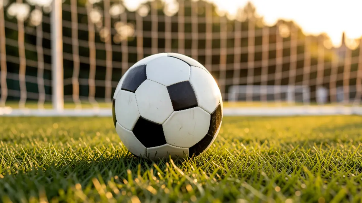 Generic image of a soccer ball on a stadium pitch.