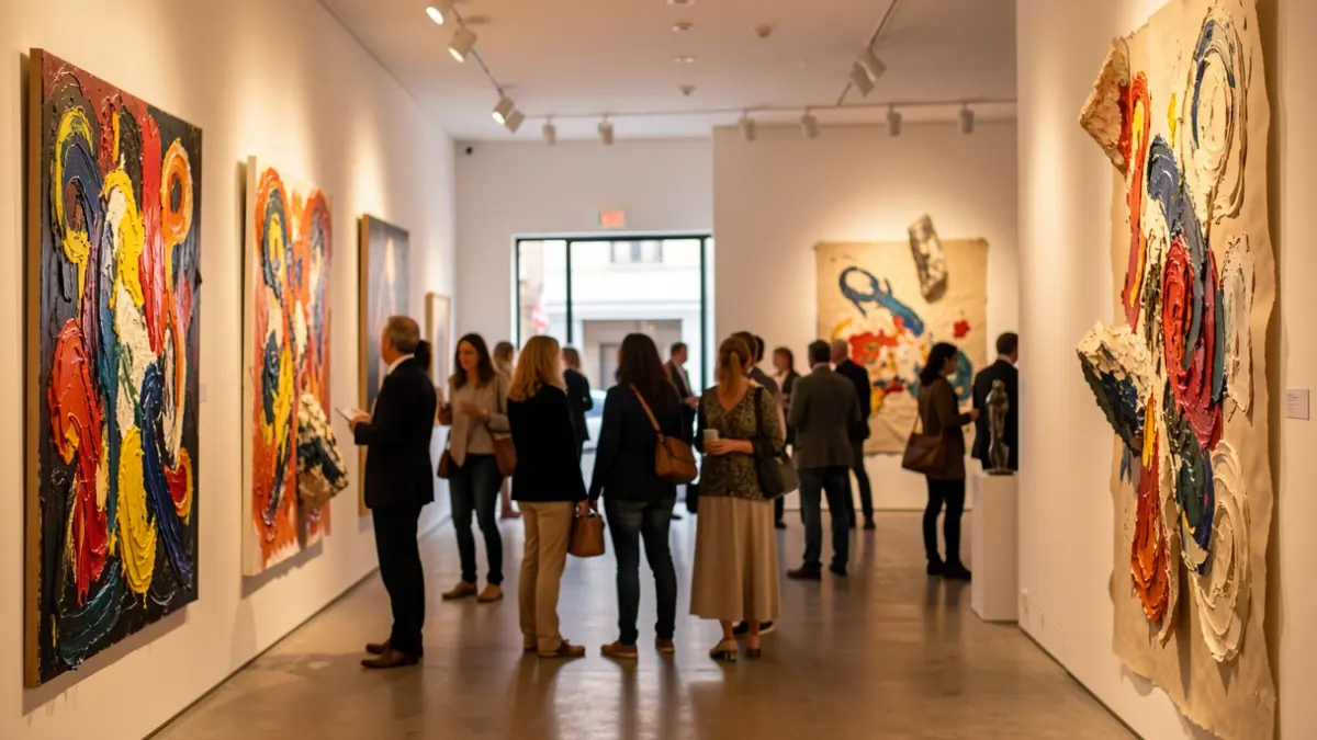 Contemporary art exhibition at the Círculo de Bellas Artes de Tenerife featuring works by Santiago Palenzuela and other artists.