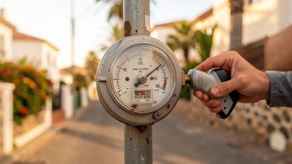 Generic image of a water meter reading in the Canary Islands.