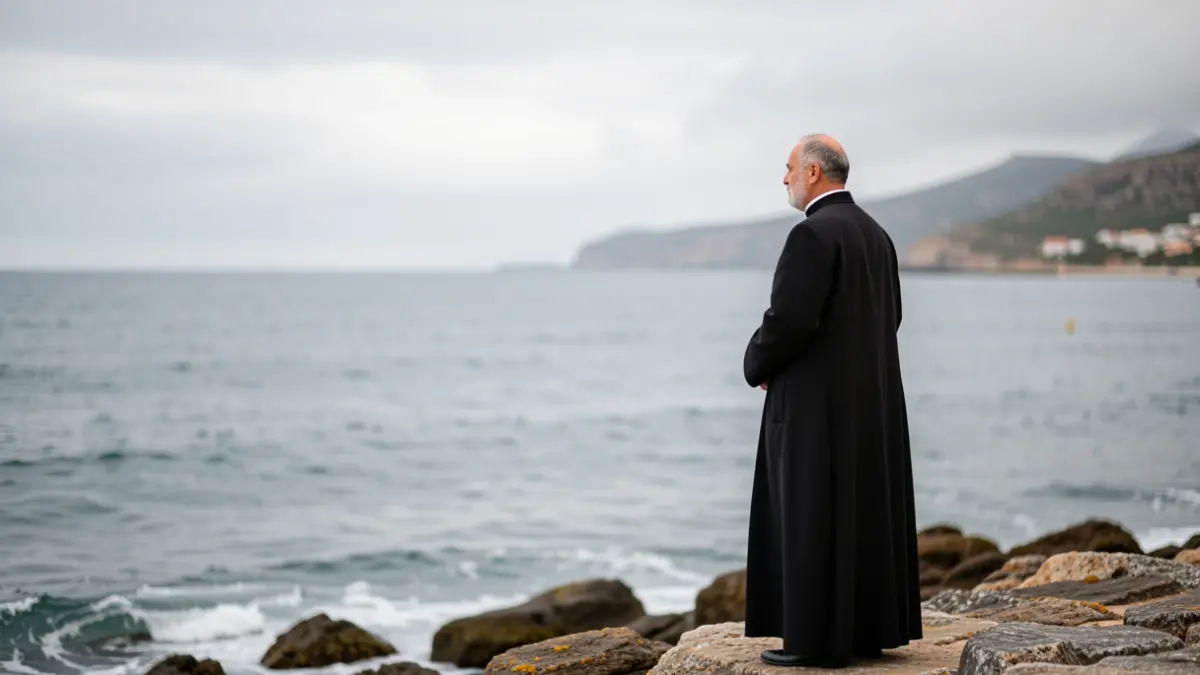 Imagen genérica de un sacerdote en la costa.