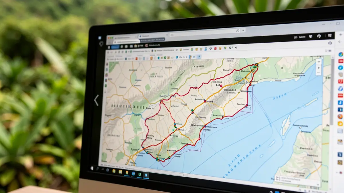 Imagen de un mapa digital de espacios naturales protegidos en Canarias.