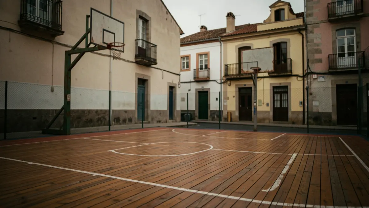 Imagen genérica de una cancha de baloncesto antigua.