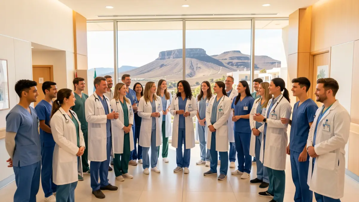 Generic image of new medical residents at a welcome ceremony in a Canary Islands hospital.
