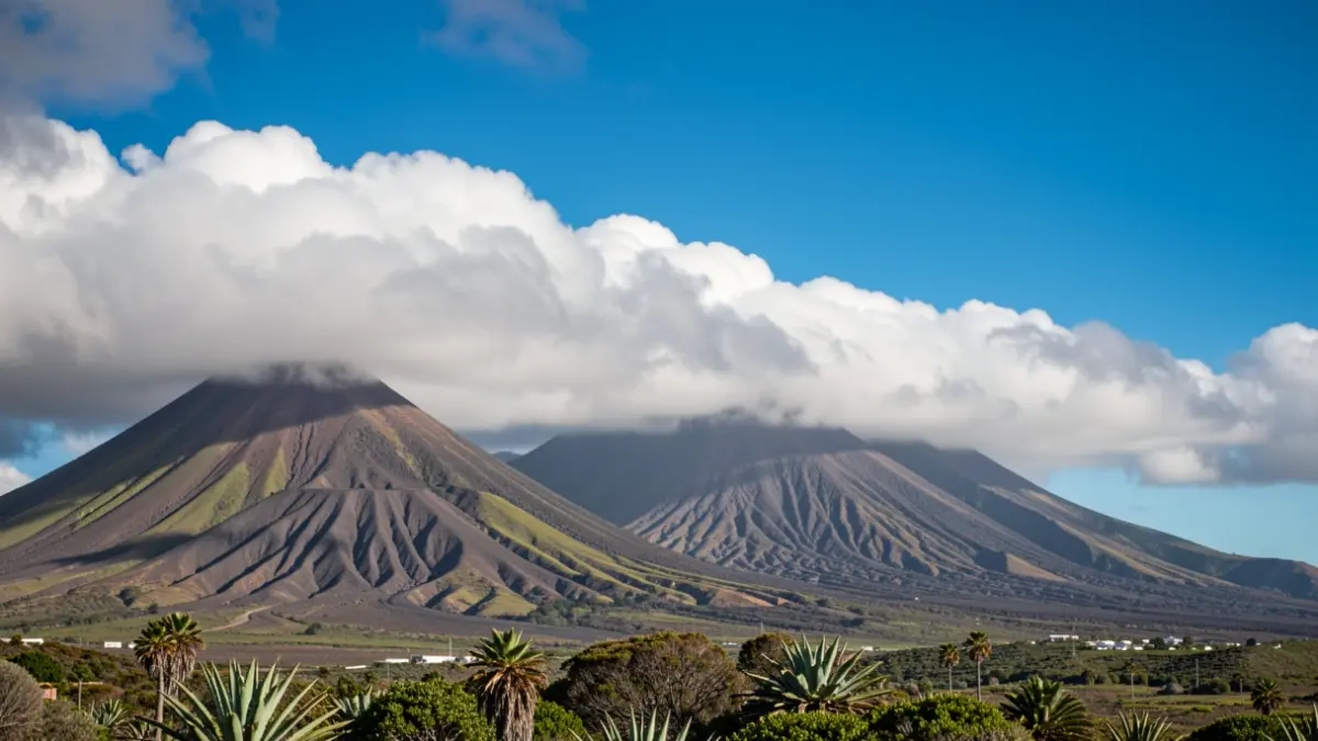 Generic image of clouds and sun in the Canary Islands, showing meteorological contrast.