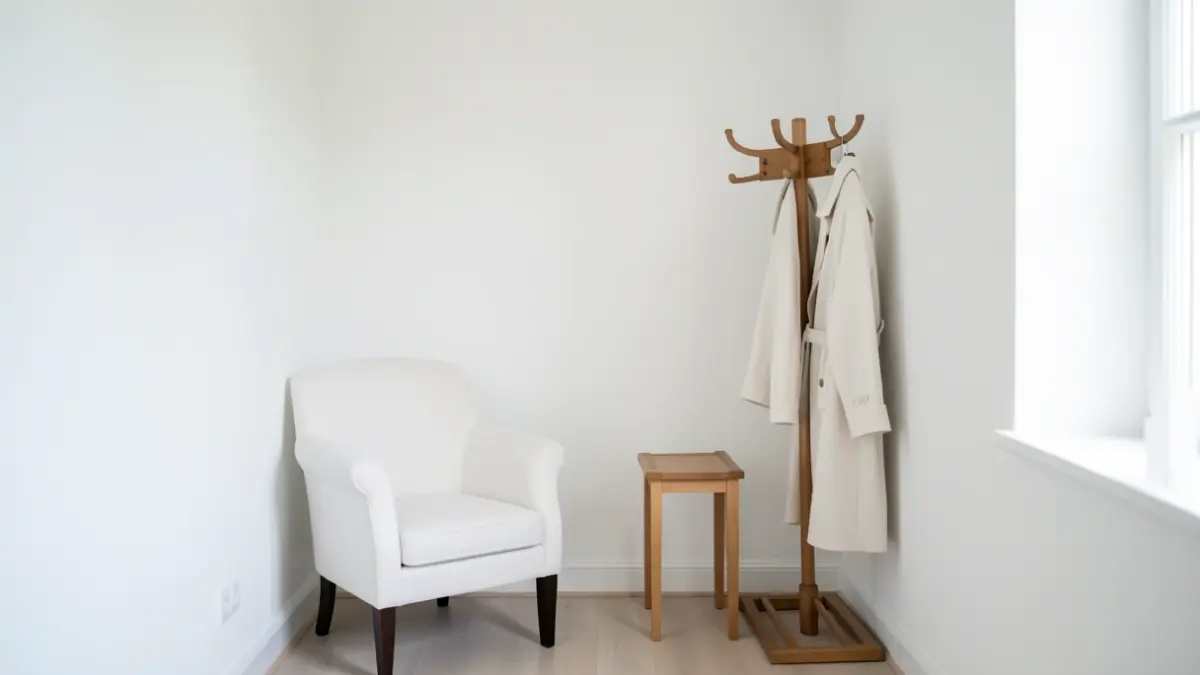 Generic image of a simple, white papal dressing room.