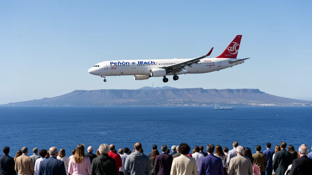 Papal airplane Airbus A320-216 flying over the Atlantic Ocean towards Gran Canaria.