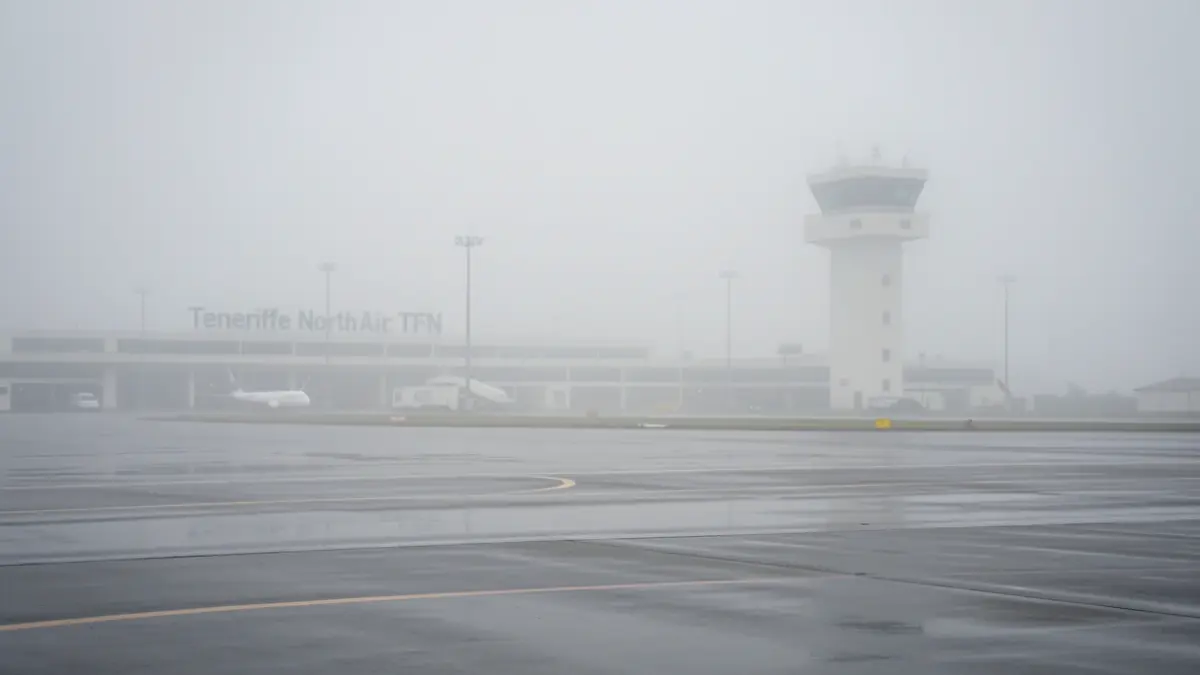 Generic image of dense fog at Tenerife North Airport.