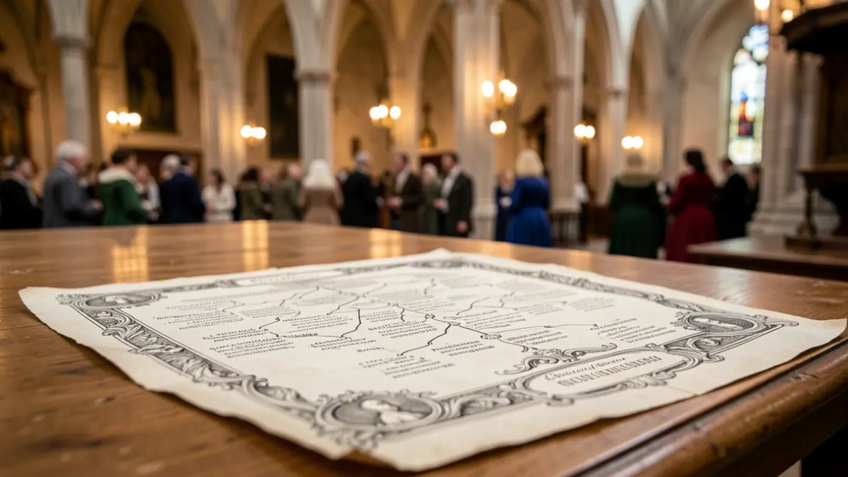 Historical genealogical tree presented to Pope Leo XIV at the Cathedral of the Canary Islands.
