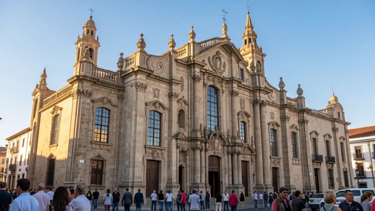Facade of the Cathedral of Santa Ana in Las Palmas de Gran Canaria.
