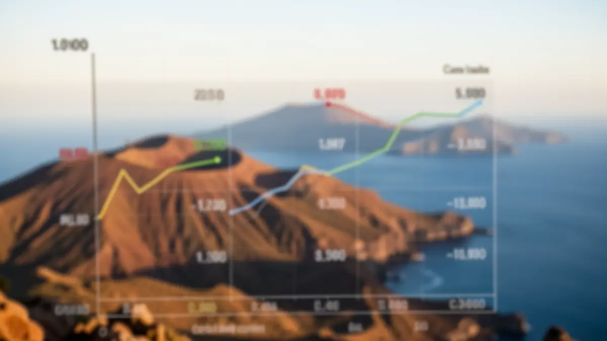 Generic image of political polling data in the Canary Islands with a volcanic landscape in the background.