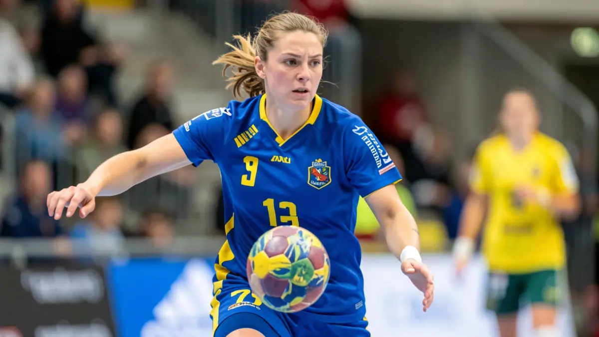 Imagen genérica de una jugadora de balonmano en acción.