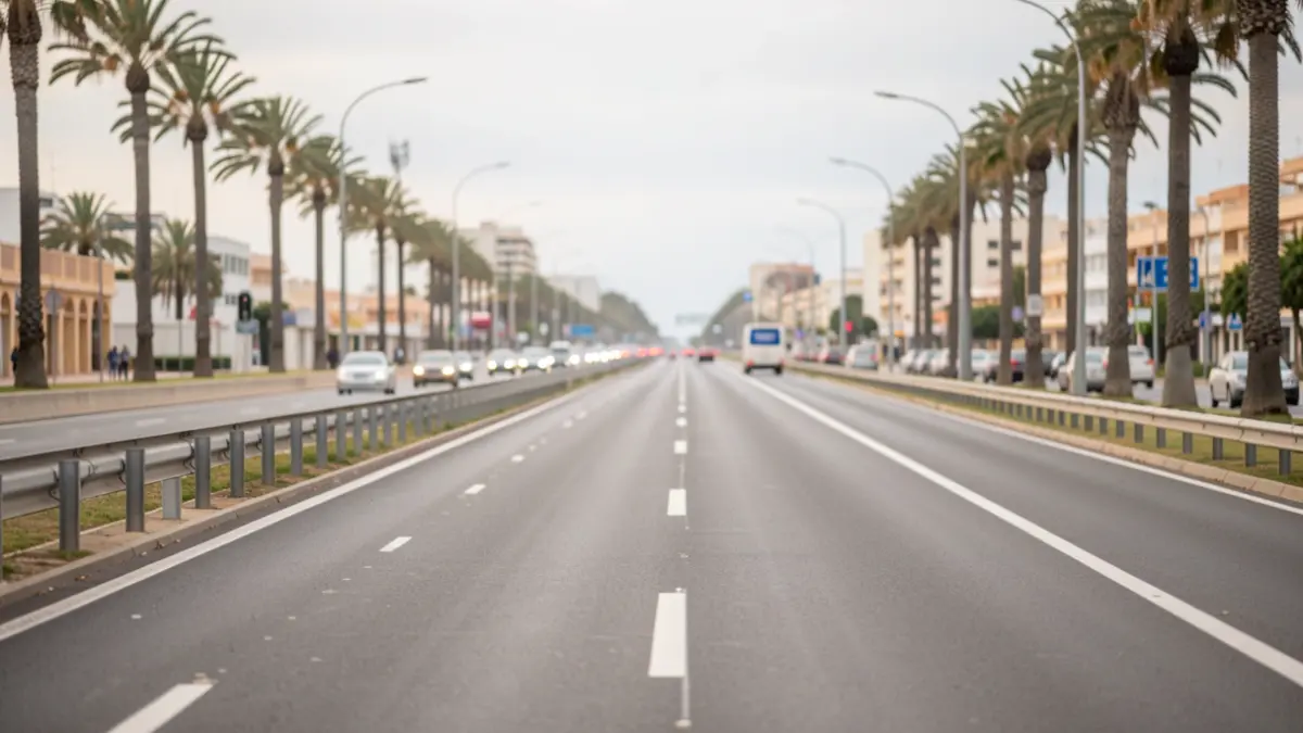 Generic image of a road with low traffic in Las Palmas de Gran Canaria.
