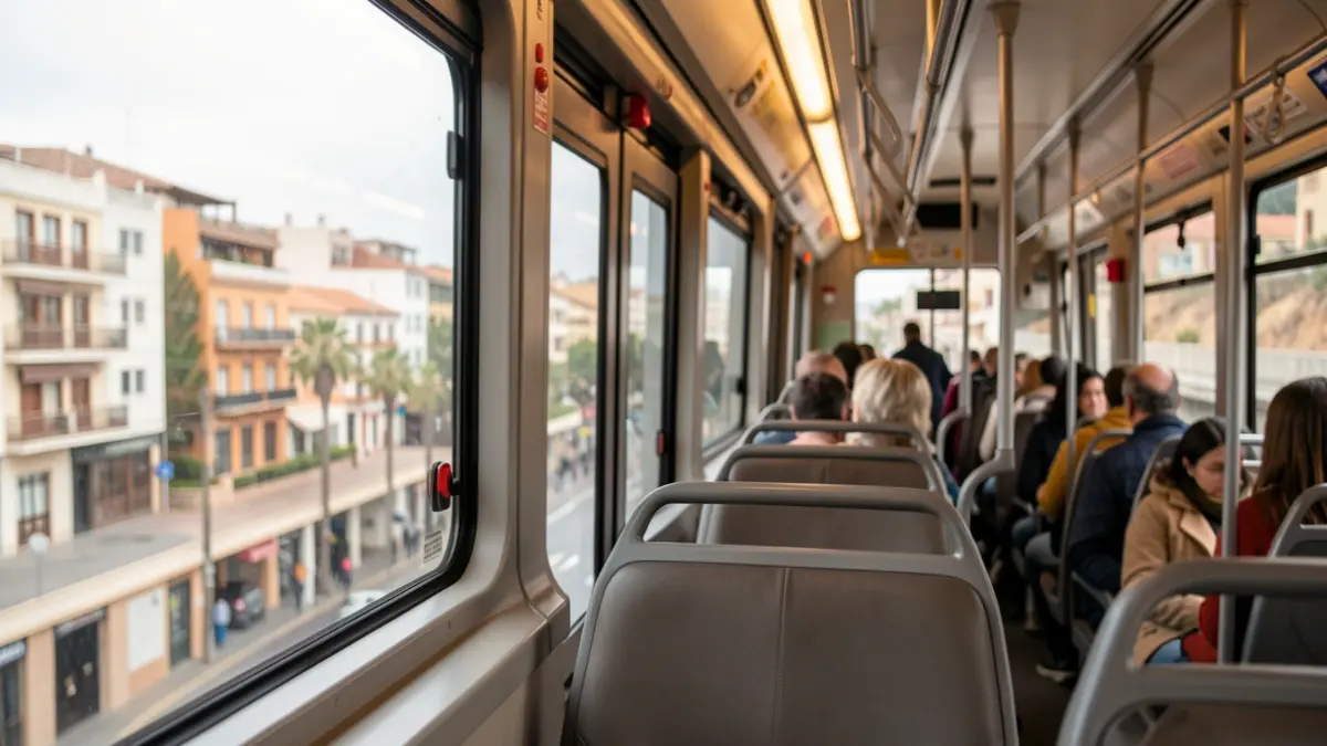 Generic image of a tram interior in Tenerife.