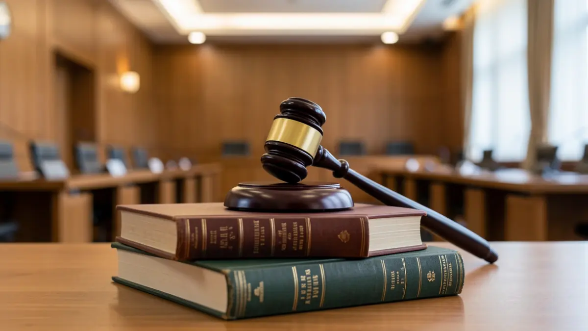 Generic image of a judge's gavel on law books.