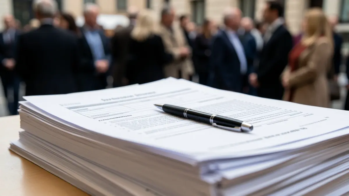 Generic image of documents and a pen, representing bureaucracy.