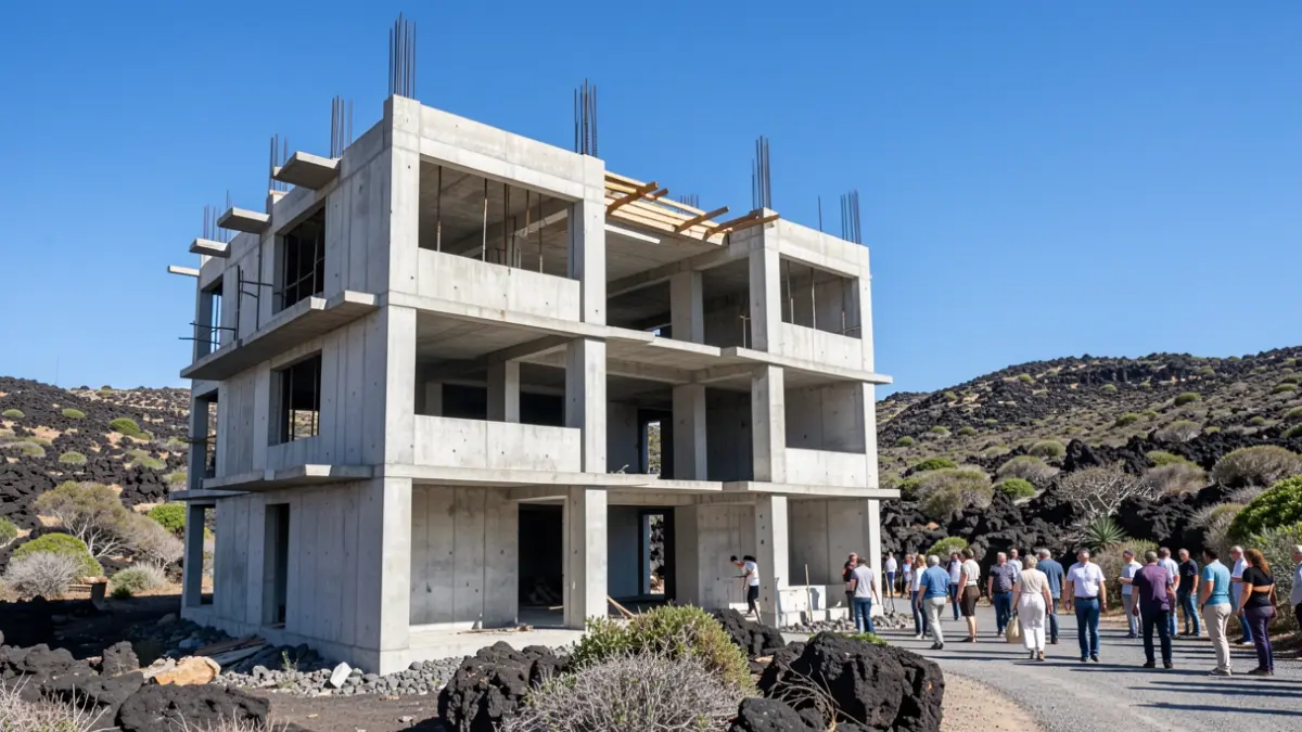 Imagen de una estructura de hormigón inacabada en Canarias.