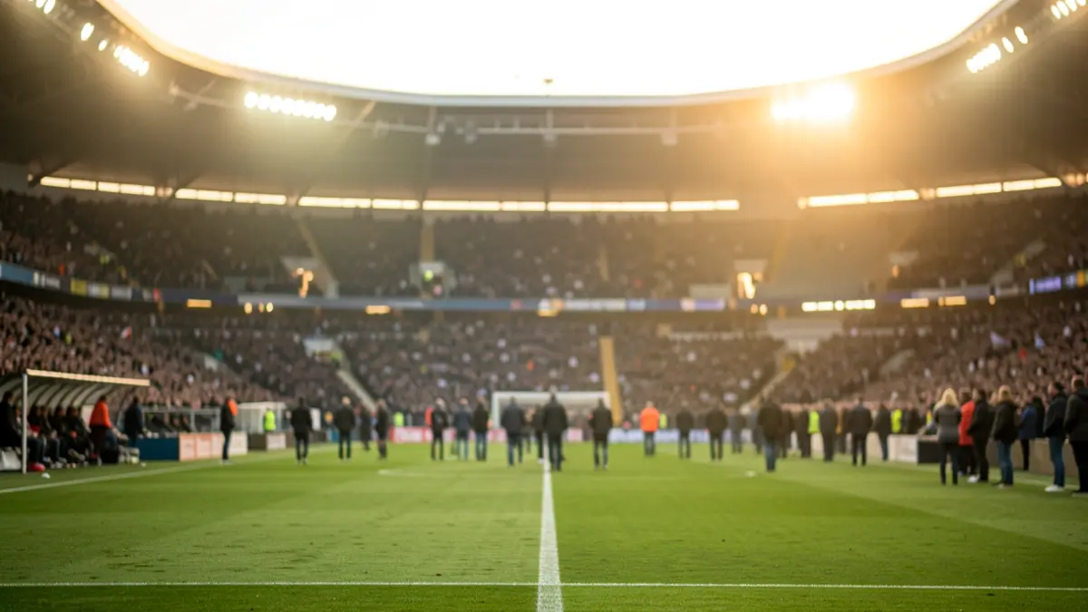 Generic image of a football pitch at sunset.