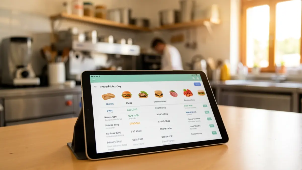 Image of a mobile application for managing school canteens in hospitality centers.