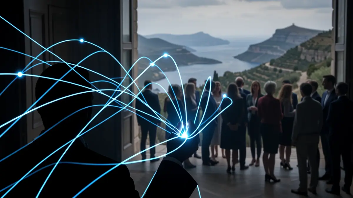 Generic image of confidential data access with digital elements and a silhouette.