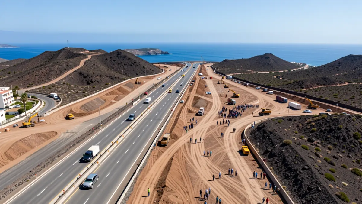 Generic image of GC-1 highway expansion works in Gran Canaria.