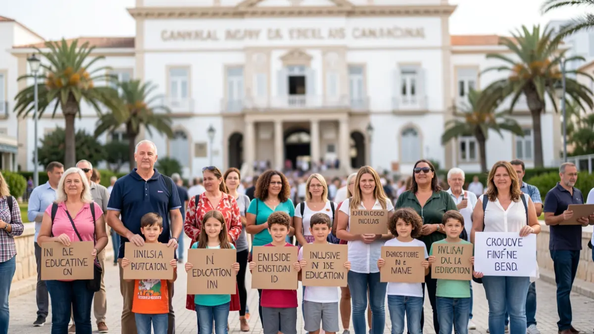 Generic image of a protest for inclusive education in the Canary Islands.