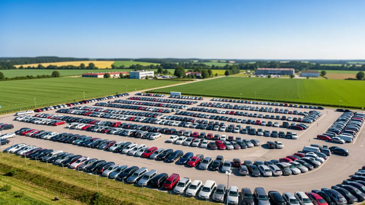 Imagen genérica de una gran zona de aparcamiento con muchos coches.
