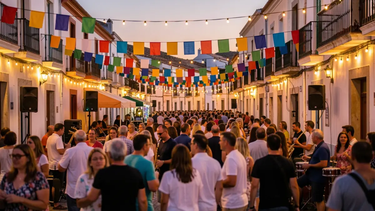 Generic image of a popular festival in the Canary Islands at night.