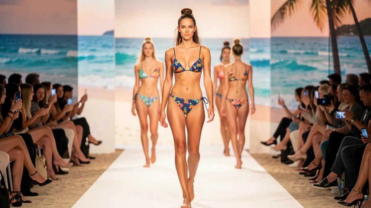 Desfile de moda de baño en Gran Canaria.