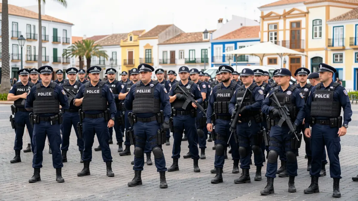 Imagen genérica de un despliegue policial en una plaza de Gran Canaria.