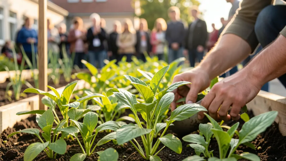 Generic image of healthy plants in a school garden.